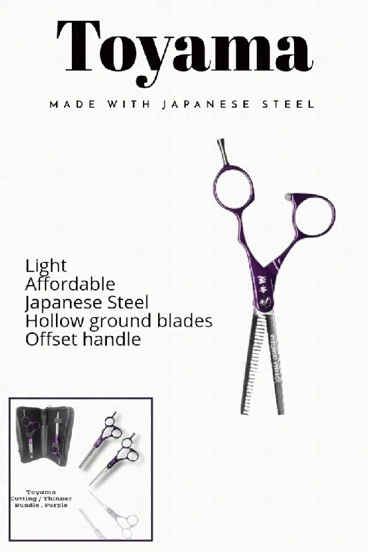 Toyama Light XB Thinner Purple (5.5"") -Japanese Steel Scissor - Great Affordable Hair Dressing Scissors