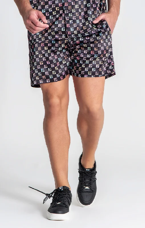 Men's Pants with Logo EmbossmentsBlack Alma Shorts