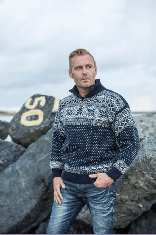 Durable Men's Acrylic SweatersNorsk Mens Bergen Jumper - Marine or anthracite
