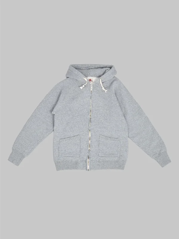 Men's Hoodies with Reinforced CuffsThe Strike Gold Loopwheeled Zip Hoodie Grey