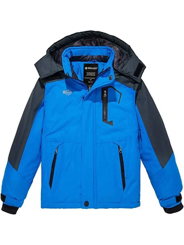 Men's Coats for SpringBoys Fleece Ski Jacket Waterproof Raincoats Hooded Winter Outwear